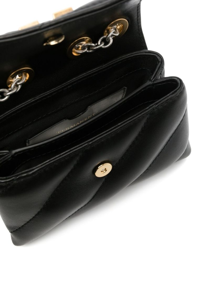 Black Jackhammer Mini Leather Cross Body Bag