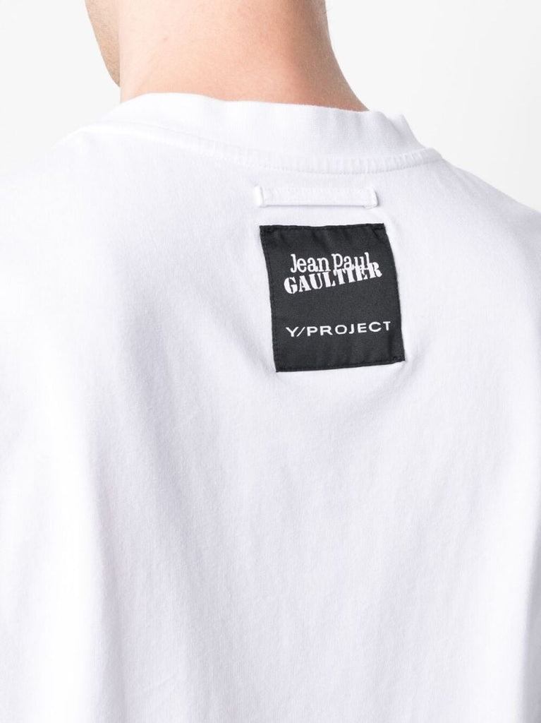 X Jean Paul Gaultier White Trompe L'oeil Print T-shirt