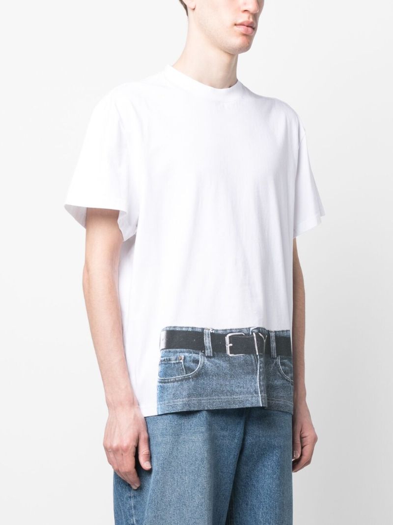 X Jean Paul Gaultier White Trompe L'oeil Print T-shirt
