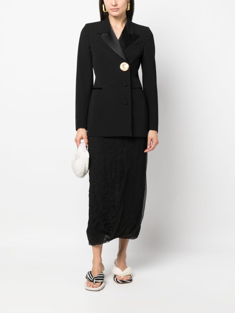 Black Bowy Peak Lapel Blazer