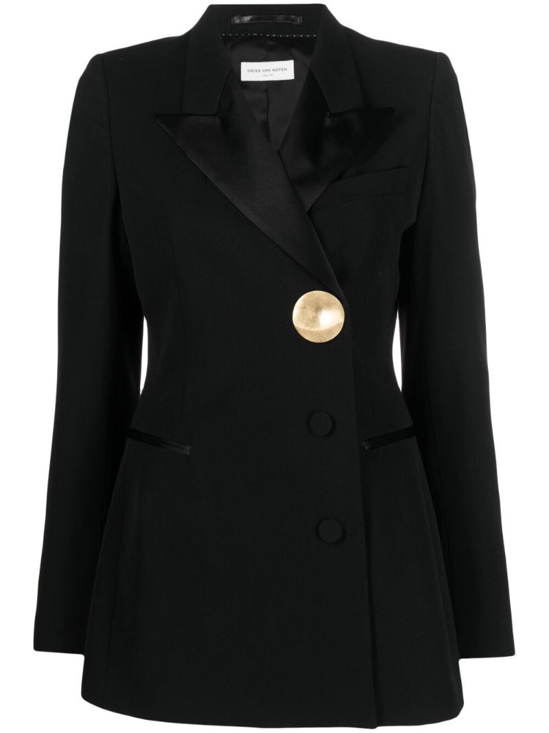 Black Bowy Peak Lapel Blazer