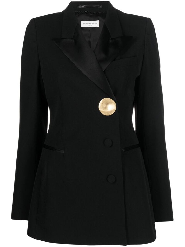 Black Bowy Peak Lapel Blazer