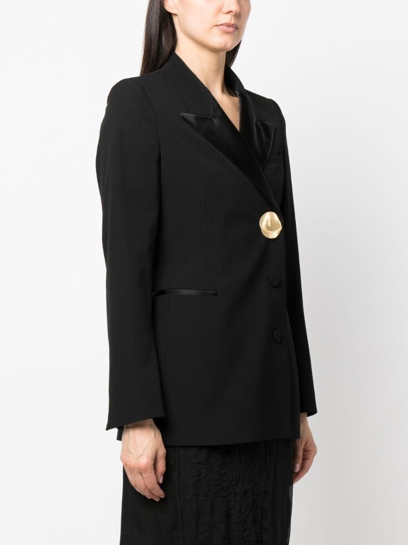 Black Bowy Peak Lapel Blazer