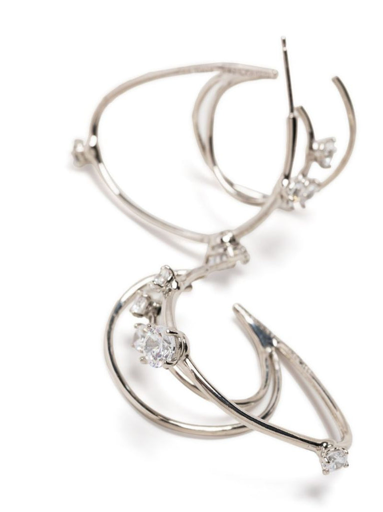 Sterling Silver Constellation Crystal Hoop Earrings