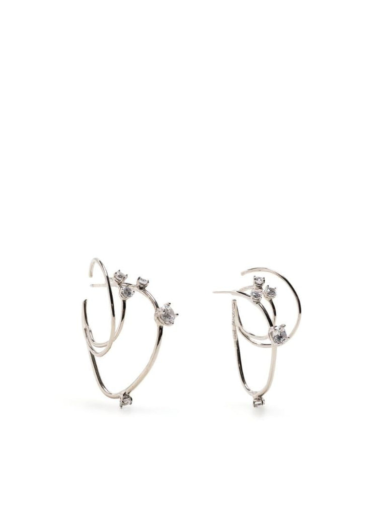 Sterling Silver Constellation Crystal Hoop Earrings