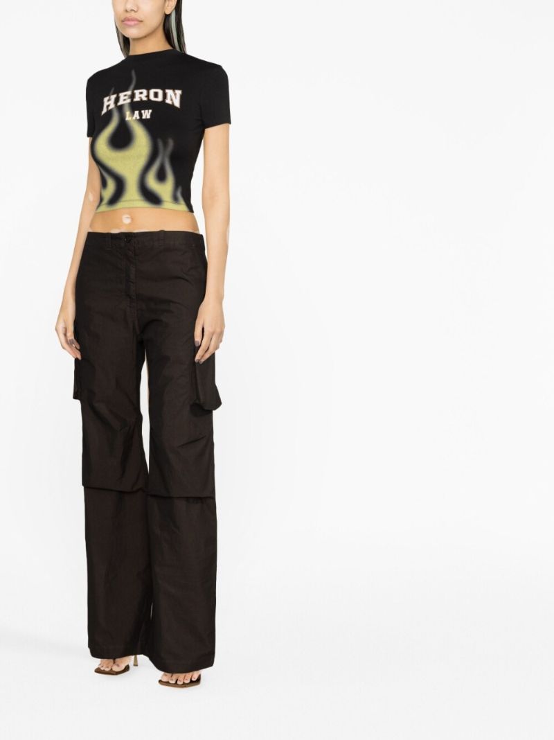 Brown Low-rise Cargo Trousers