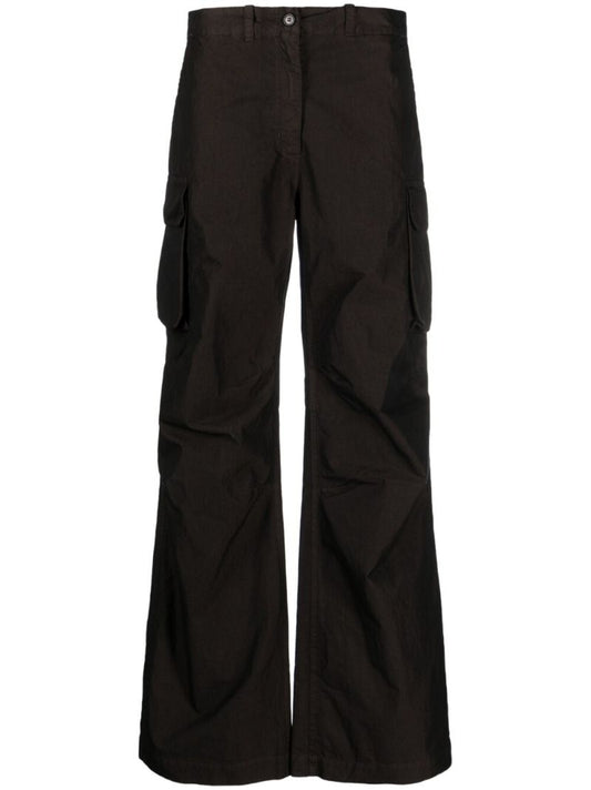 Brown Low-rise Cargo Trousers
