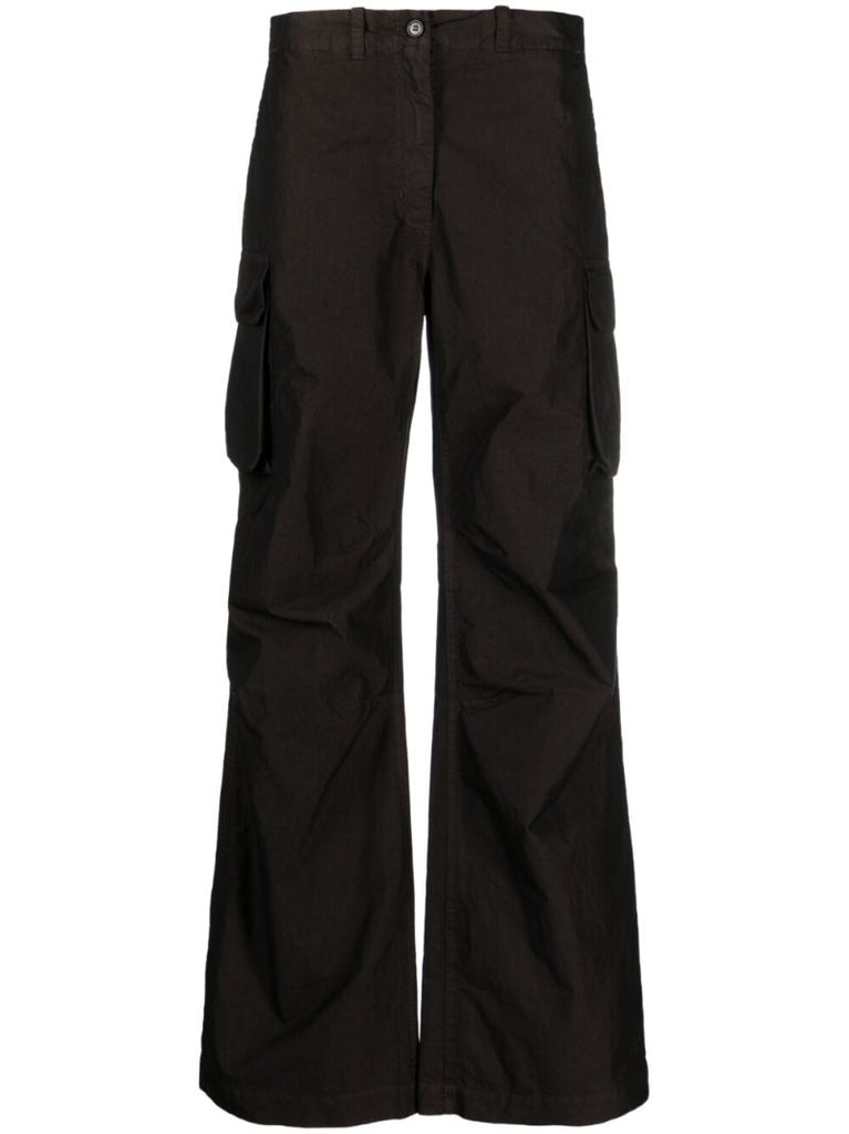 Brown Low-rise Cargo Trousers