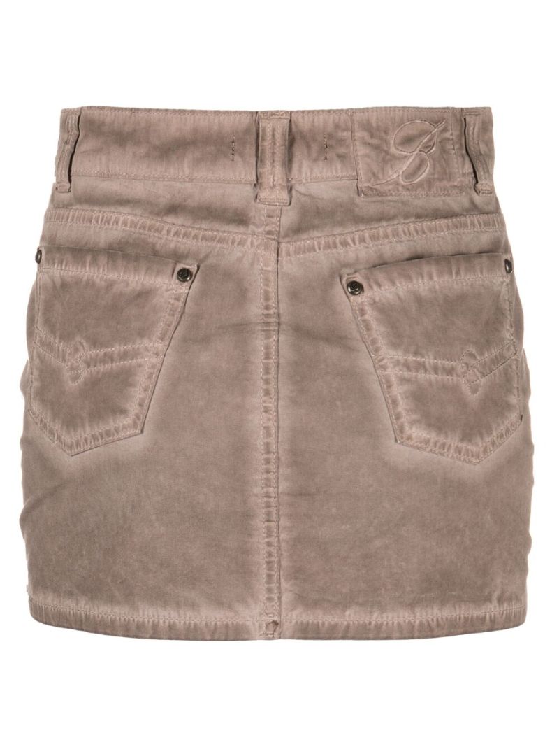 Brown Cargo Mini Skirt