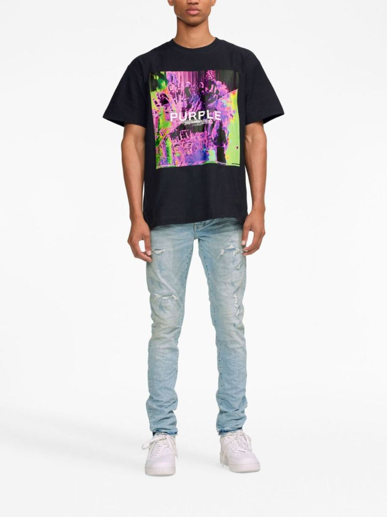 Blue Distressed Low-rise Skinny Jeans