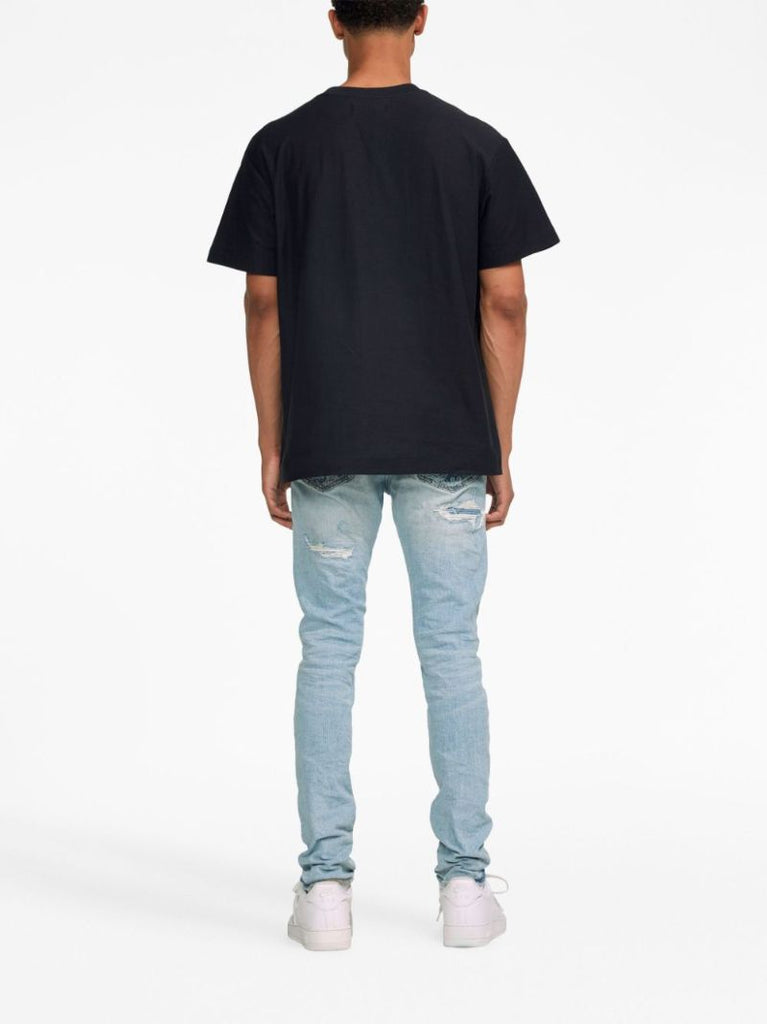 Blue Distressed Low-rise Skinny Jeans