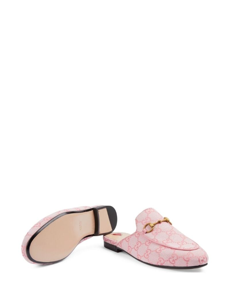 Pink Princetown Gg Canvas Slippers