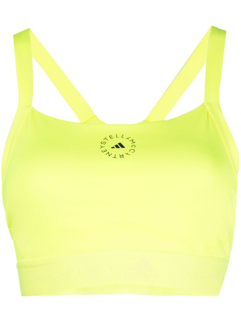 Yellow Truepurpose Logo Sports Bra