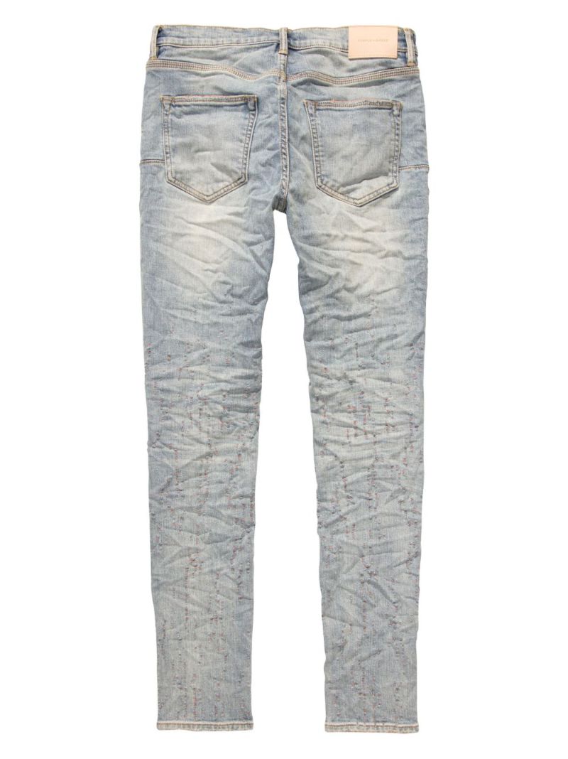 Blue P001 Crinkled Skinny Jeans