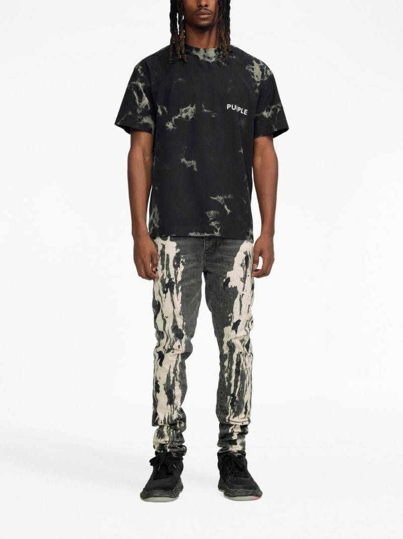 Black Logo-print Tie-dye Cotton T-shirt