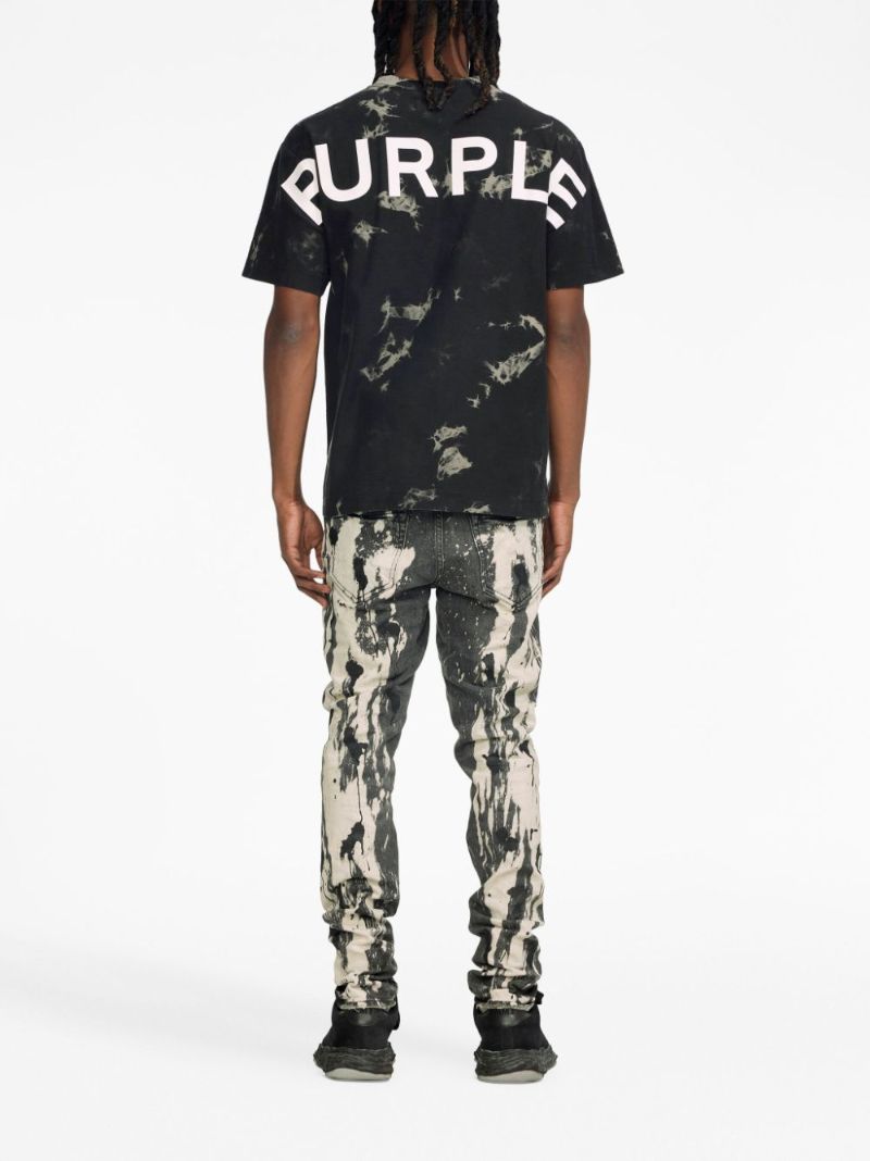 Black Logo-print Tie-dye Cotton T-shirt