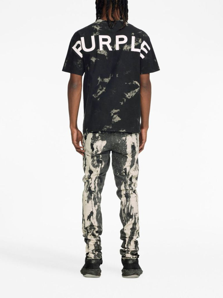 Black Logo-print Tie-dye Cotton T-shirt