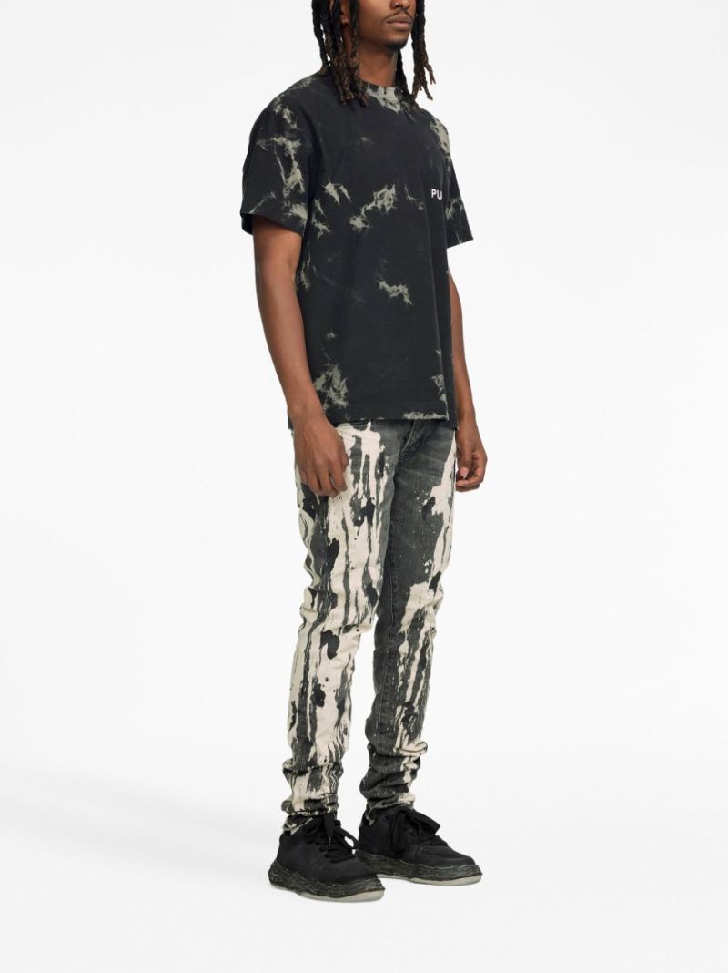 Black Logo-print Tie-dye Cotton T-shirt