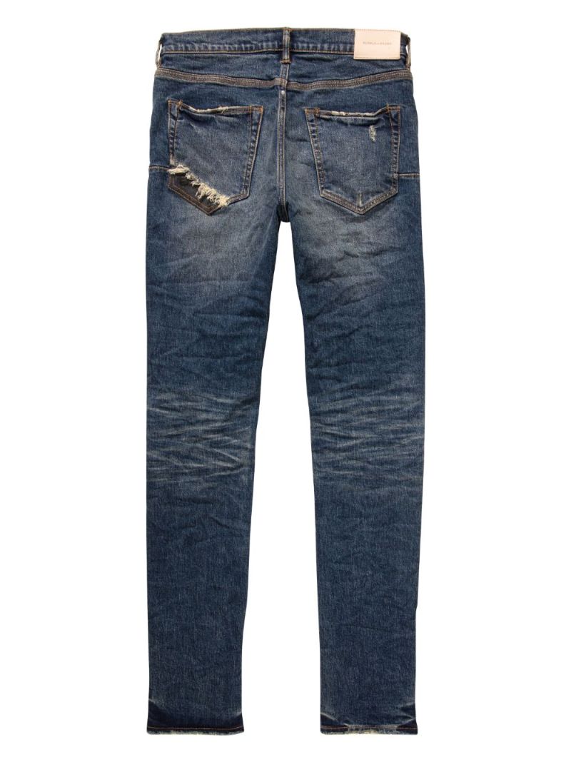 Blue Patch-detail Skinny Jeans