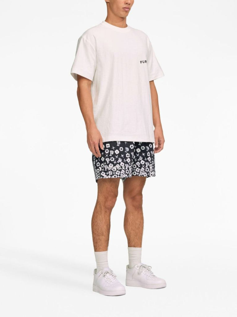 Black Monogram Jacquard Cotton Shorts