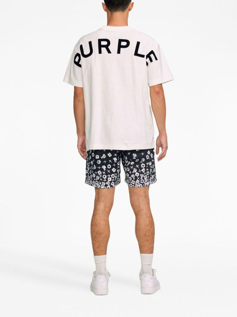 Black Monogram Jacquard Cotton Shorts