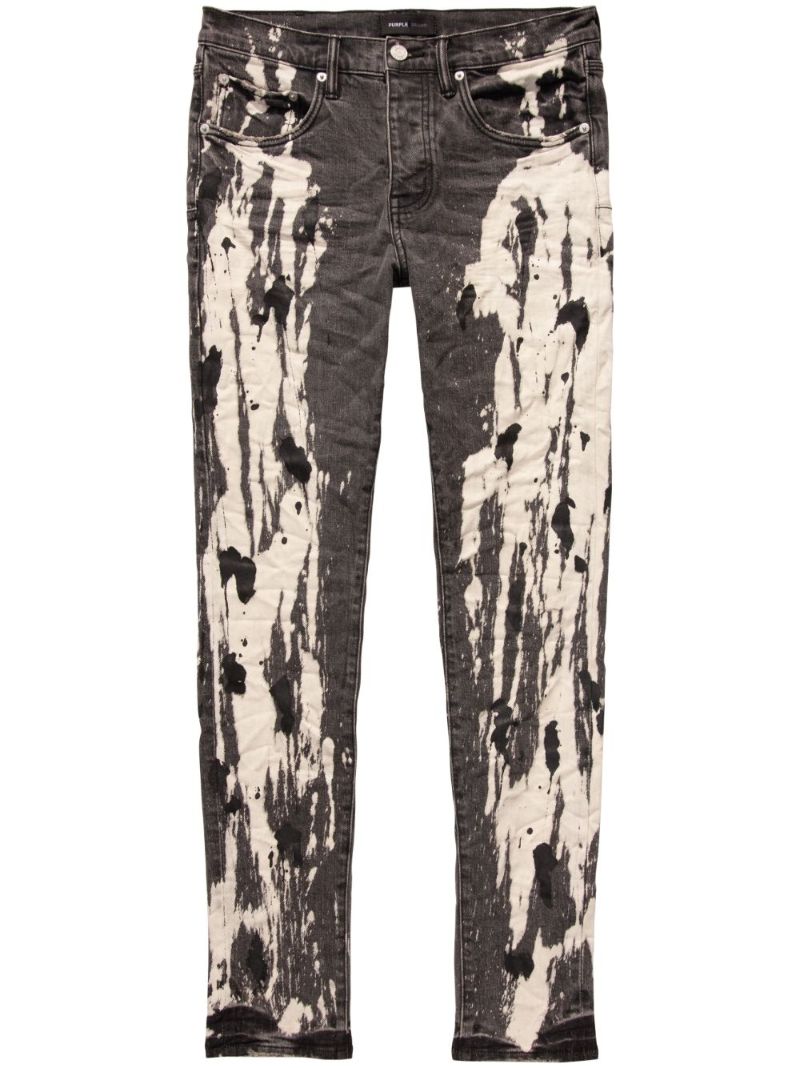Black Bleached Low-rise Skinny Jeans