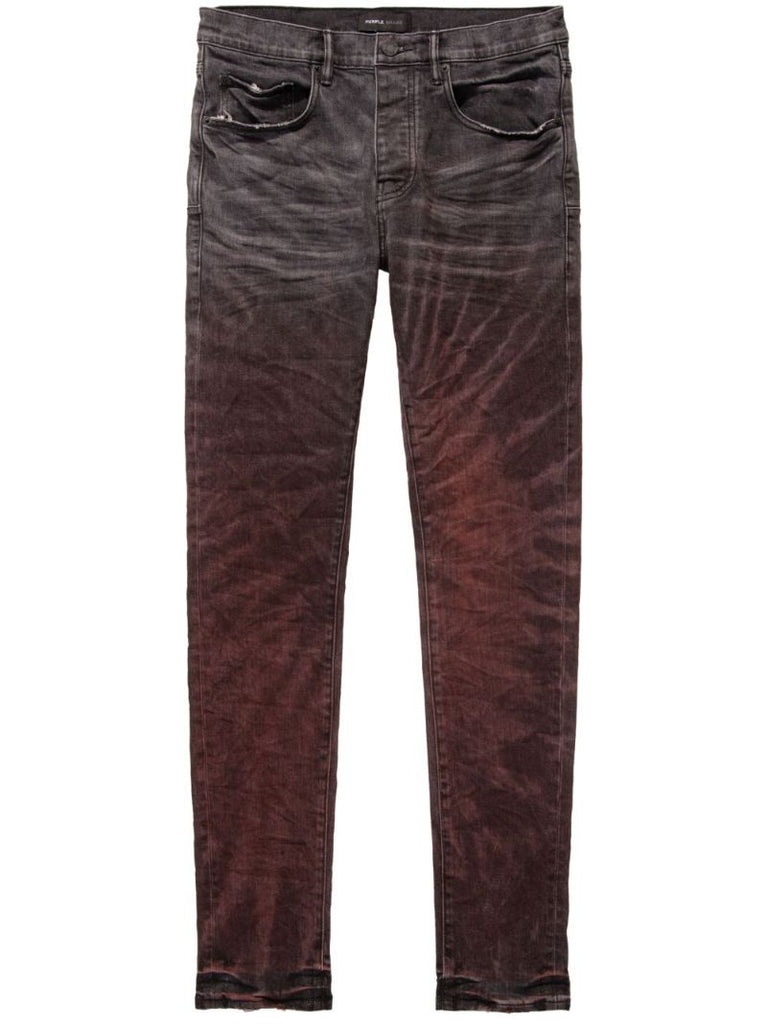 Red P001 Spiral Tie-dye Low-rise Skinny Jeans