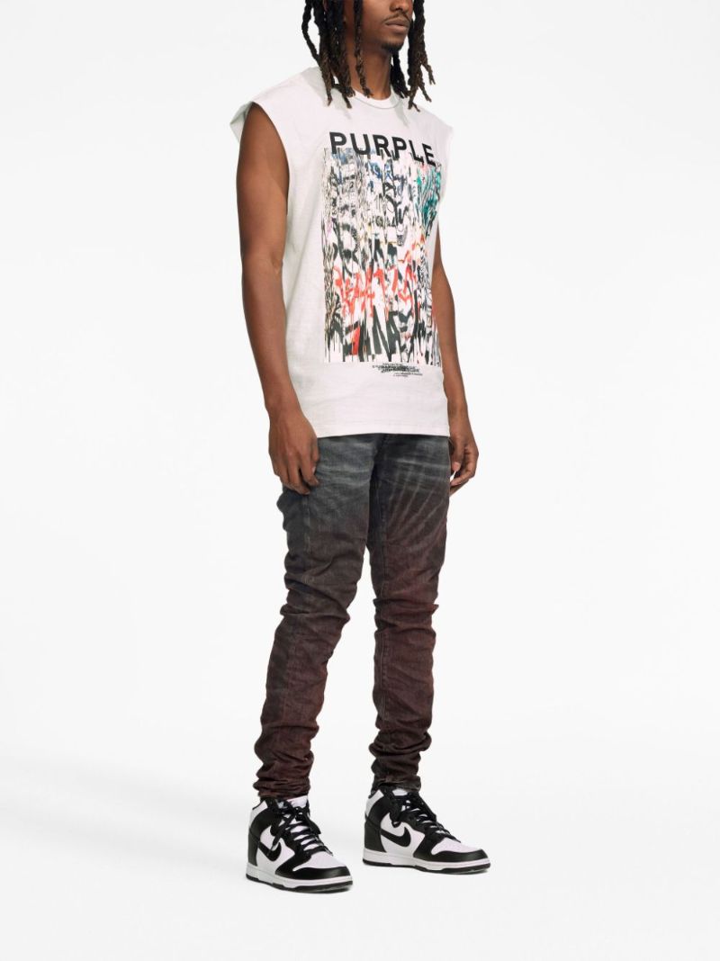 Red P001 Spiral Tie-dye Low-rise Skinny Jeans