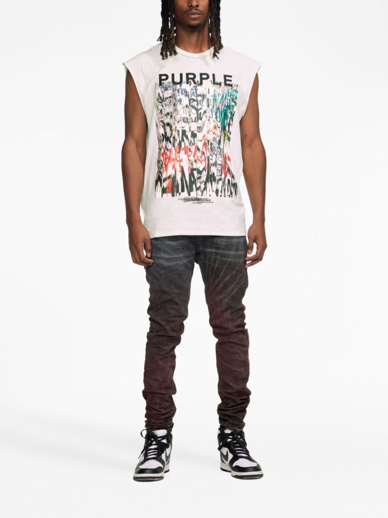 Red P001 Spiral Tie-dye Low-rise Skinny Jeans