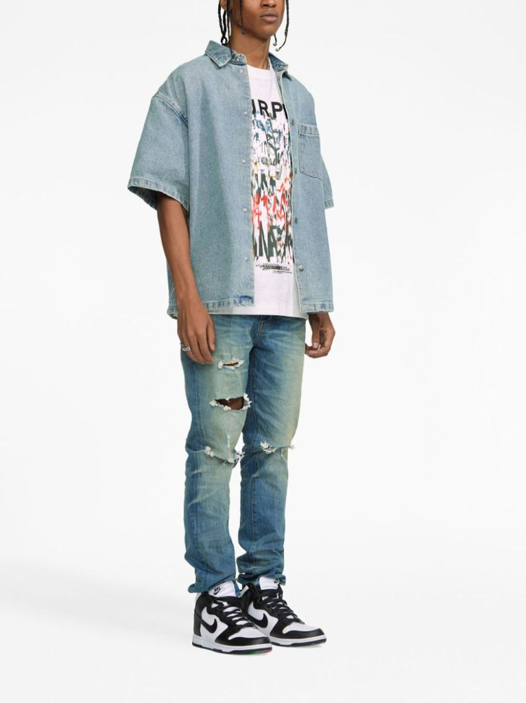 Blue P035 Denim Shirt Jacket