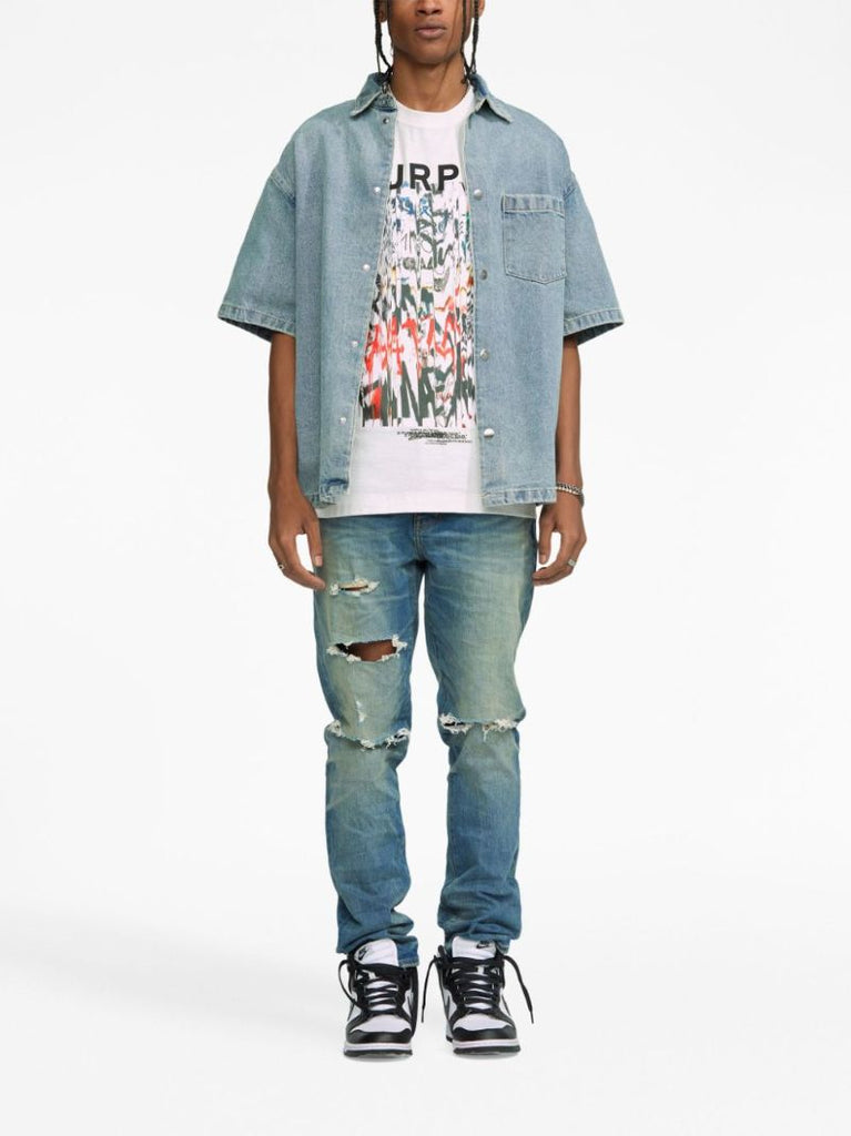 Blue P035 Denim Shirt Jacket