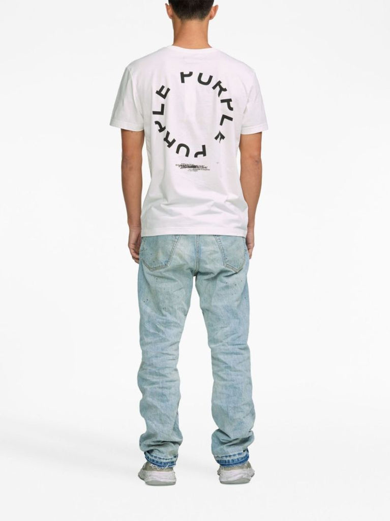 Blue P011 Crinkled Straight-leg Jeans