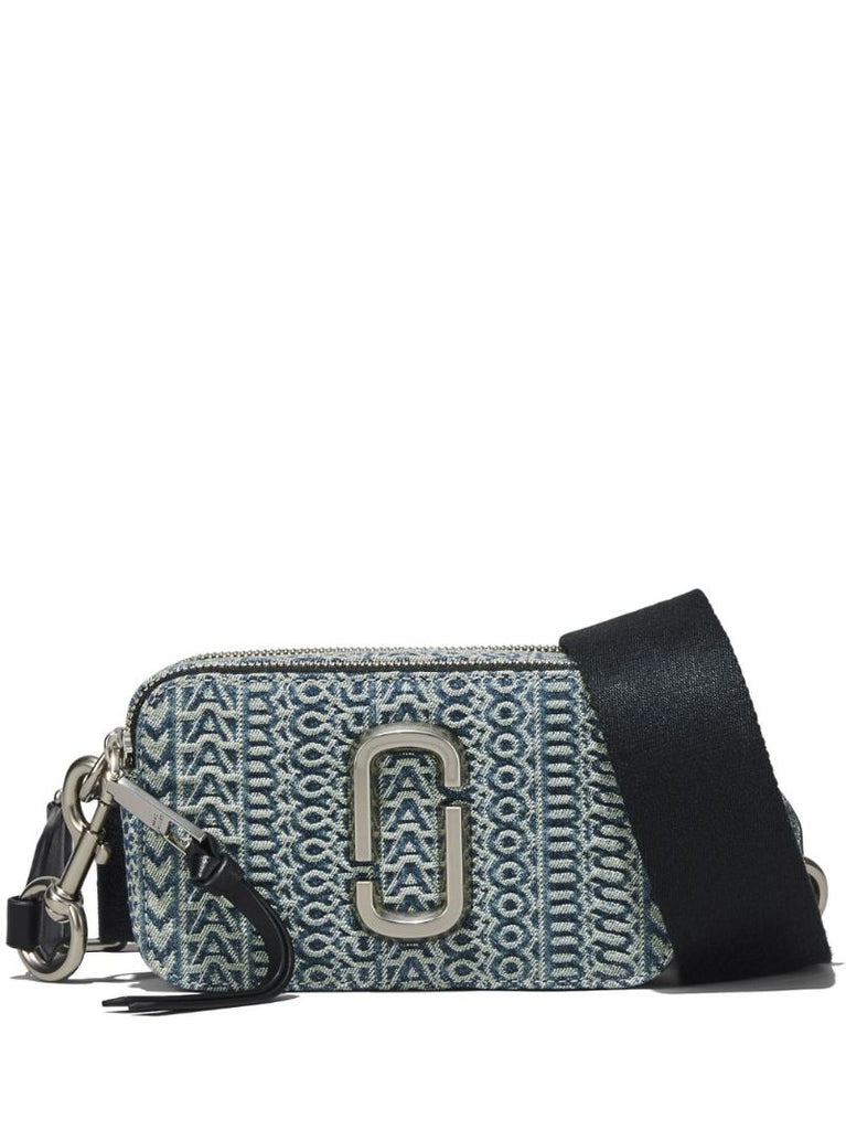 Blue the Washed Monogram Denim Snapshot Bag