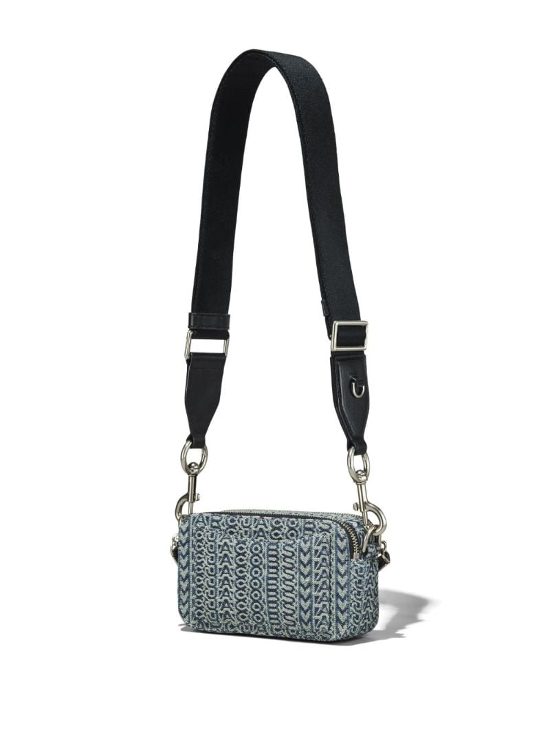 Blue the Washed Monogram Denim Snapshot Bag