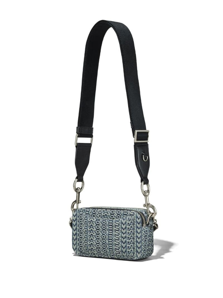 Blue the Washed Monogram Denim Snapshot Bag