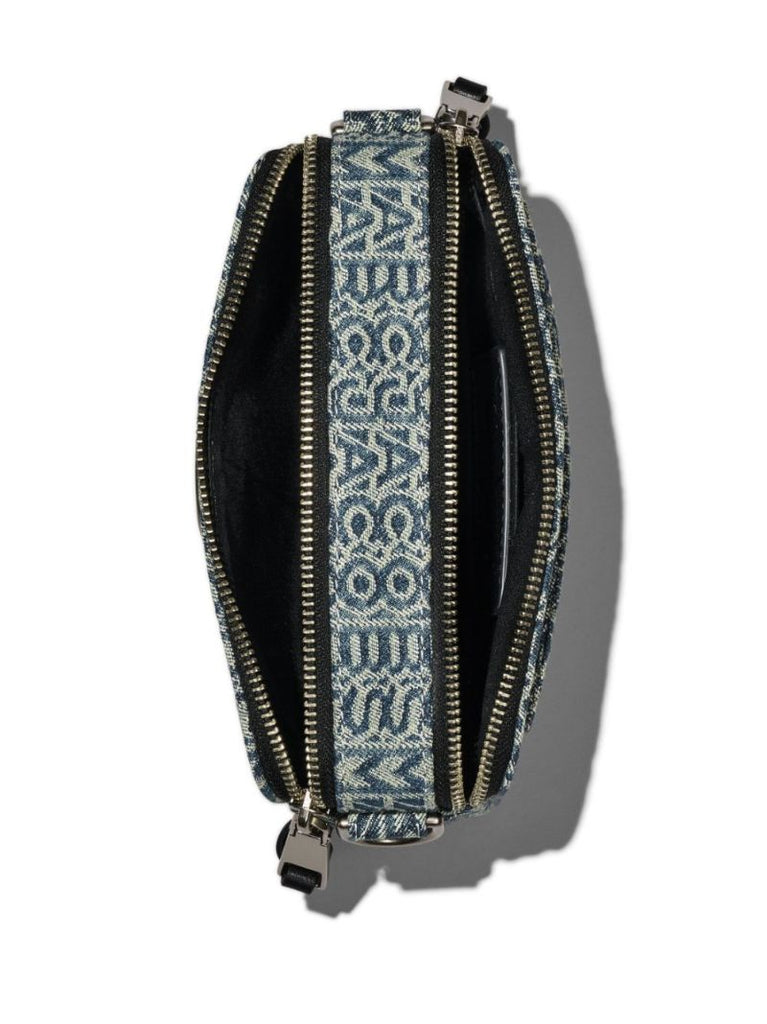 Blue the Washed Monogram Denim Snapshot Bag