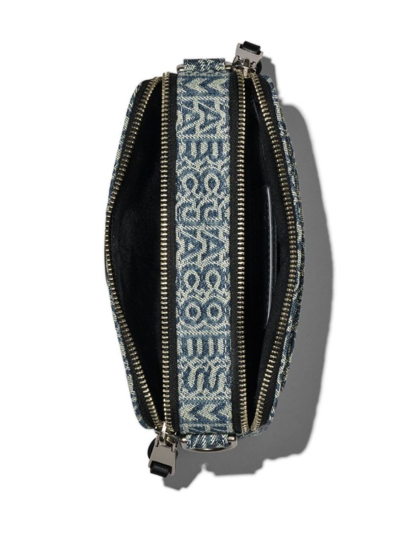 Blue the Washed Monogram Denim Snapshot Bag
