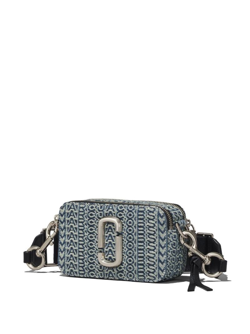 Blue the Washed Monogram Denim Snapshot Bag