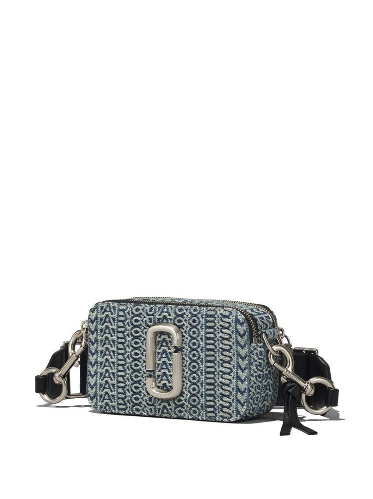 Blue the Washed Monogram Denim Snapshot Bag