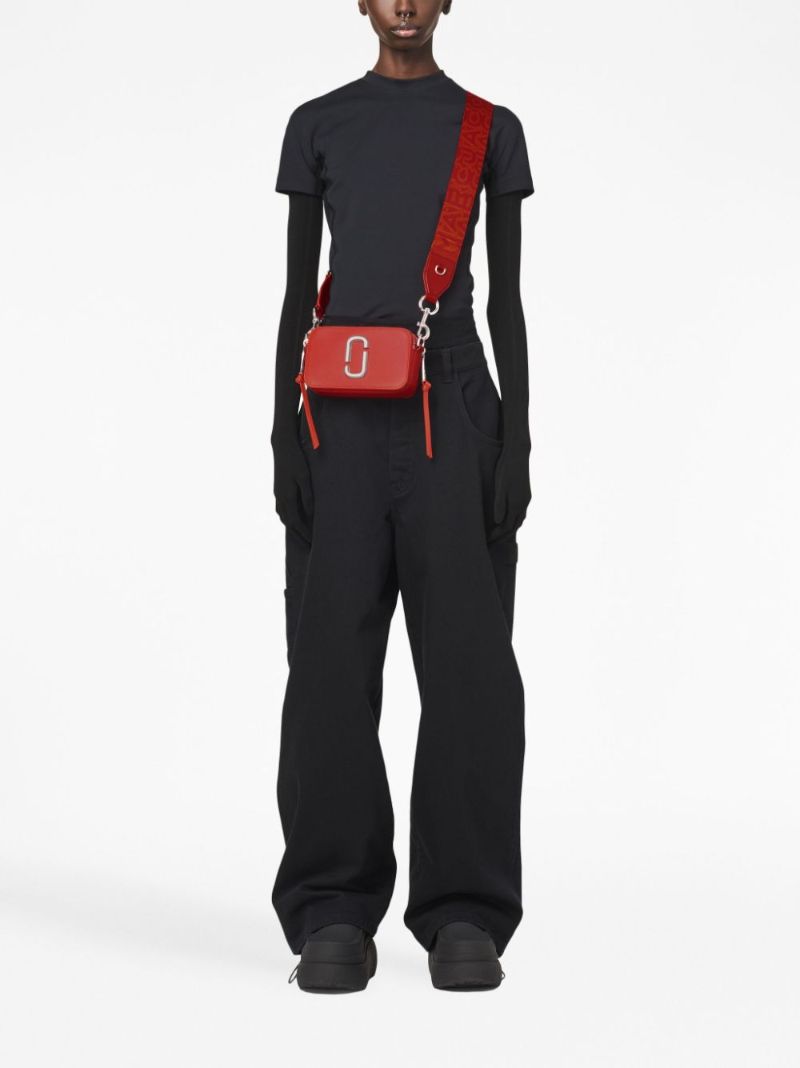 Red Snapshot Leather Cross Body Bag