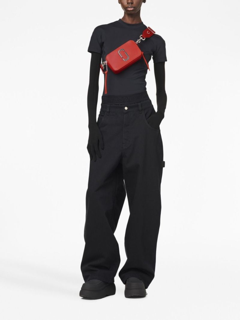 Red Snapshot Leather Cross Body Bag