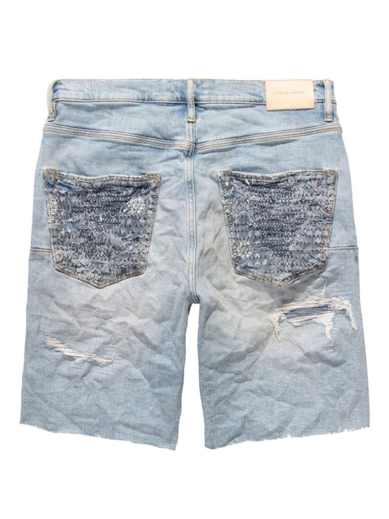 Blue Distressed Denim Shorts