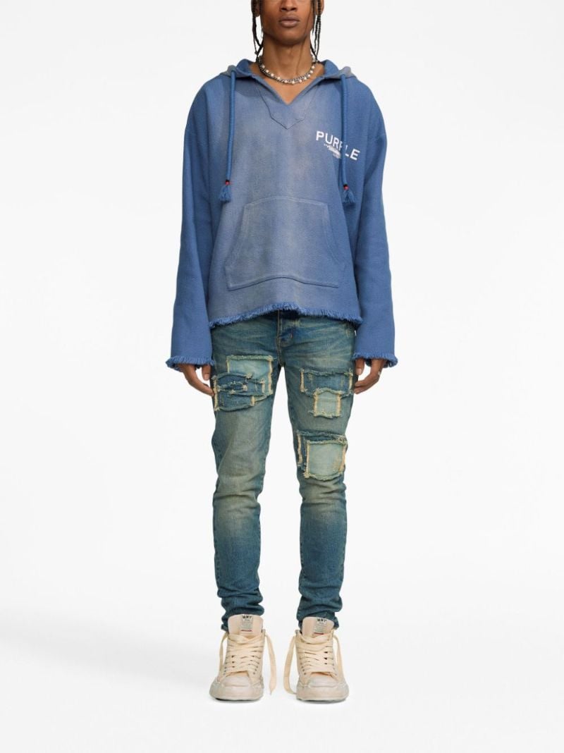 Blue P001 Distressed Skinny Jeans