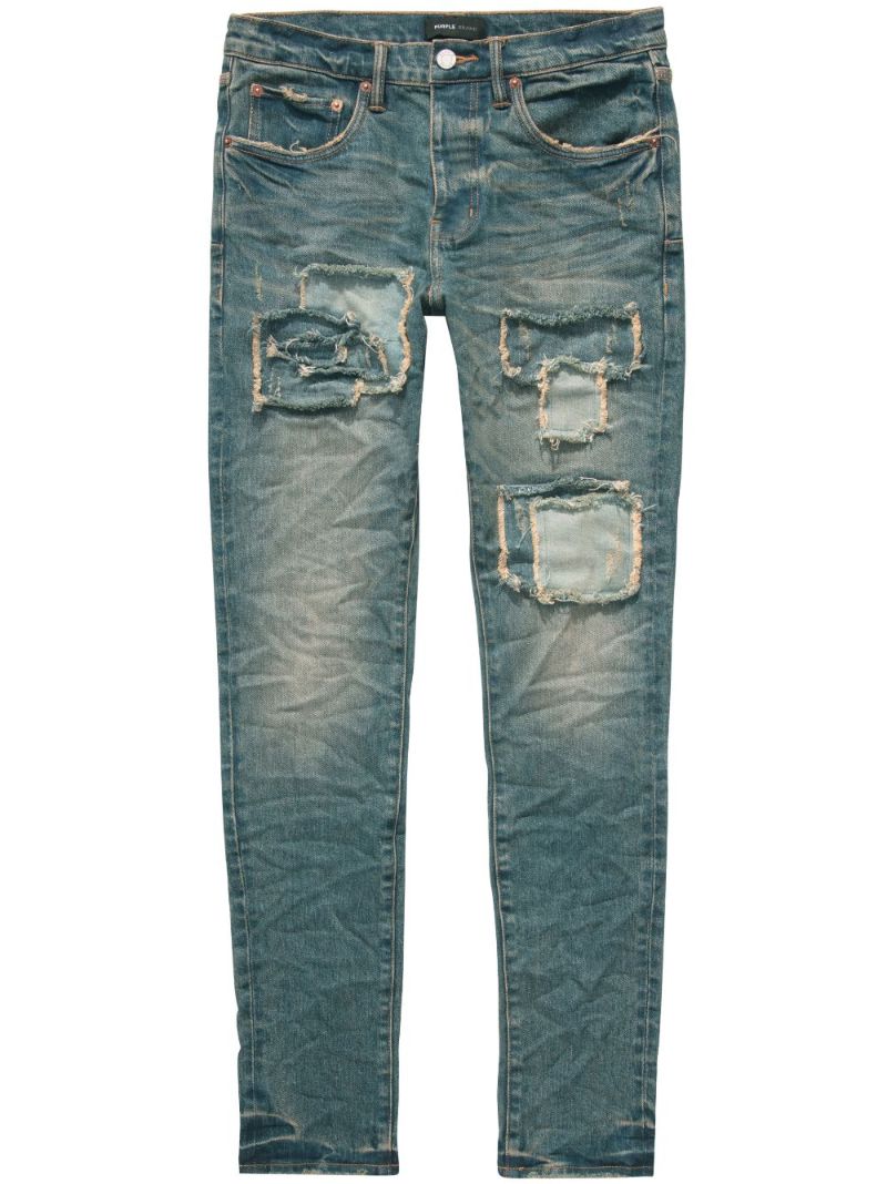 Blue P001 Distressed Skinny Jeans