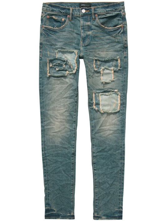 Blue P001 Distressed Skinny Jeans