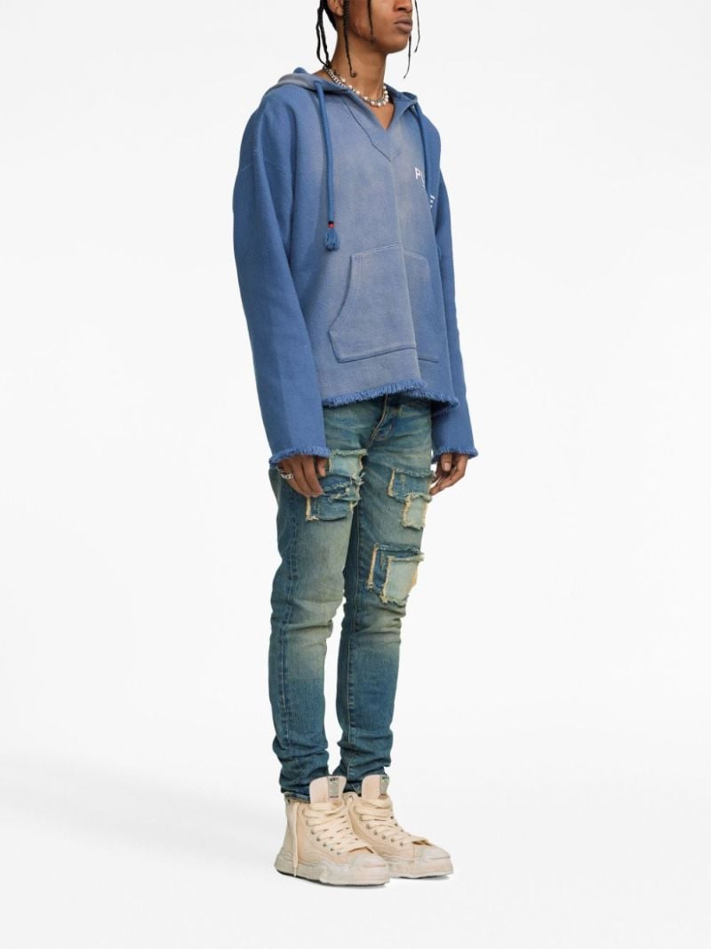 Blue P001 Distressed Skinny Jeans
