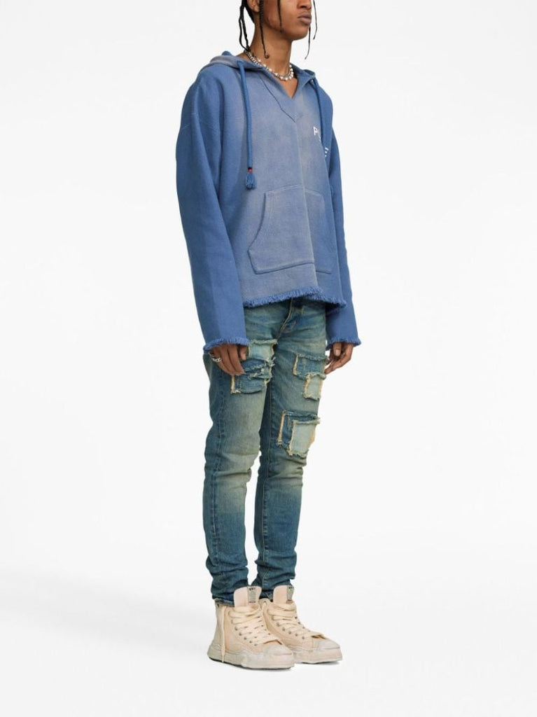 Blue P001 Distressed Skinny Jeans