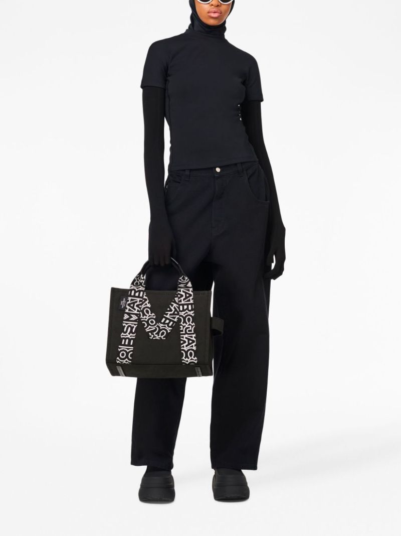 Black the Traveler Canvas Tote Bag