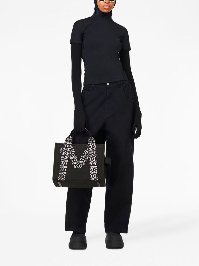 Black the Traveler Canvas Tote Bag