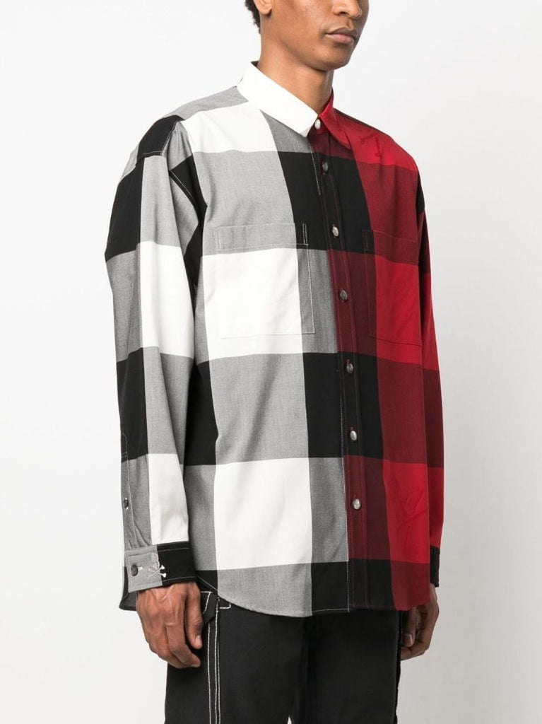 Red Check-print Cotton Shirt